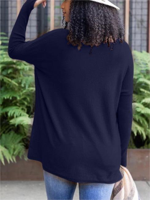 New Long Sleeve Thumbhole Sweater Pocket Tunic