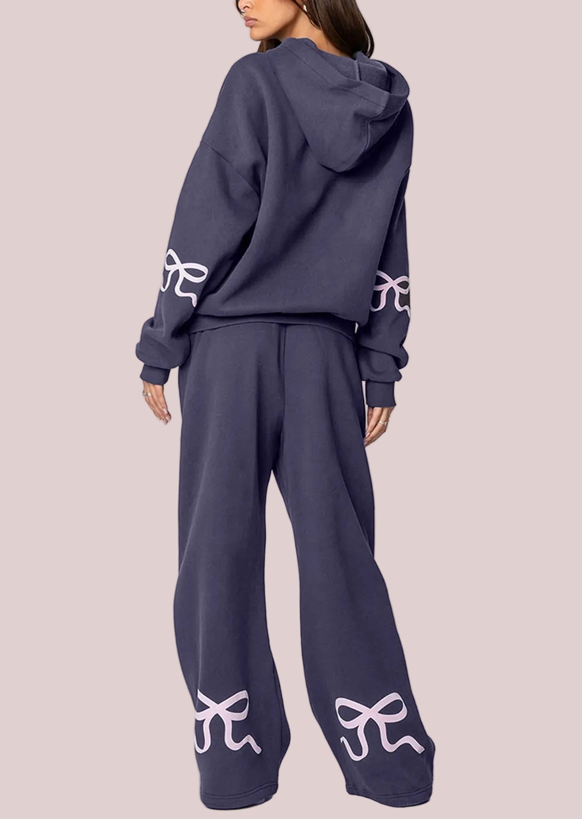 Women's Bow Detail Hoodie Sweat Set