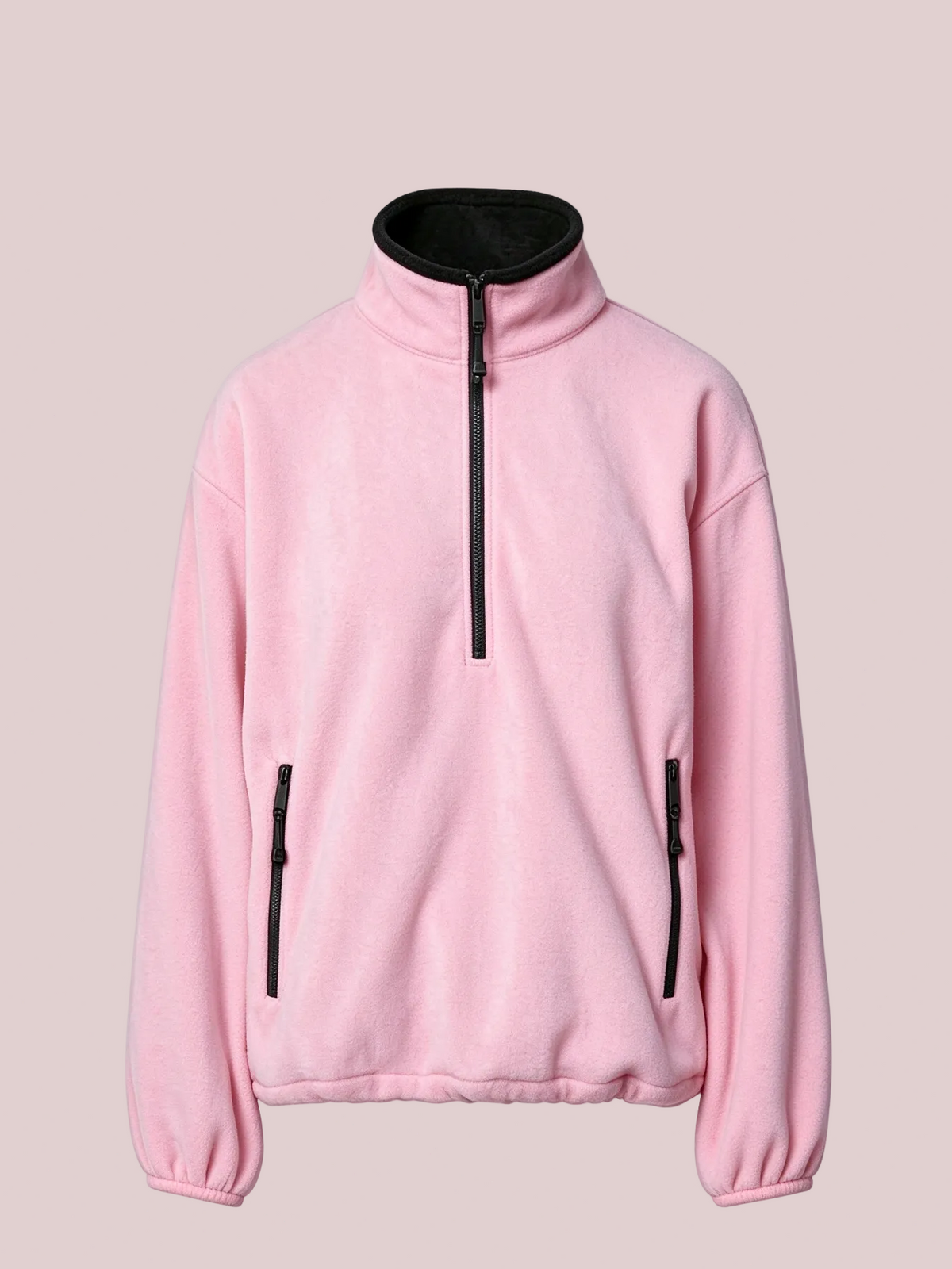 Women's Contrast Trim Stand Collar Fleece Pullover
