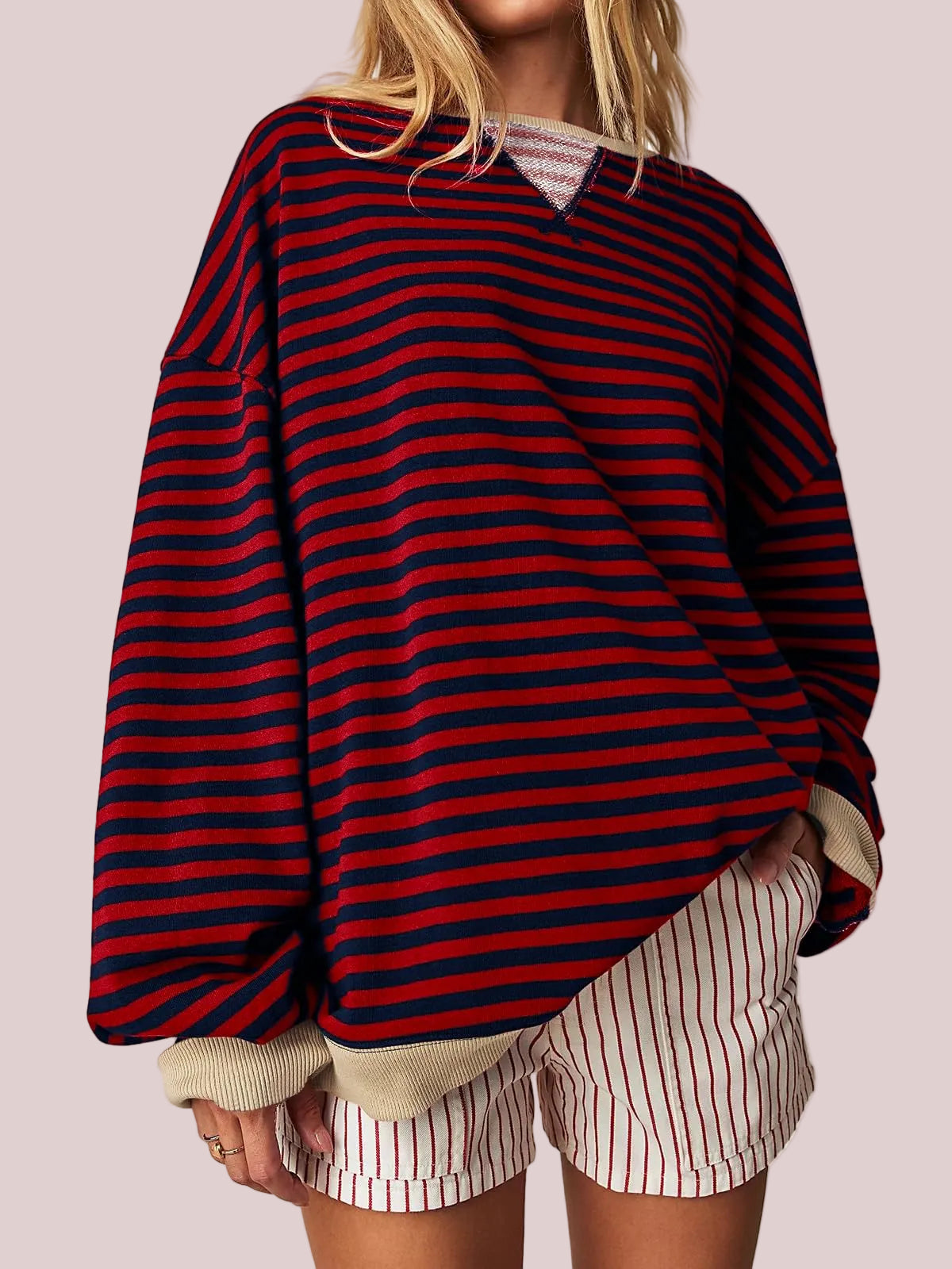 Women's Striped Oversized Sweatshirt