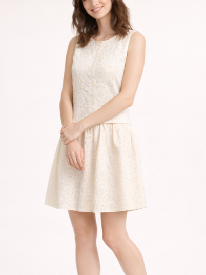 Women's Graceful Hollow-Out Sleeveless Two-Piece Dress