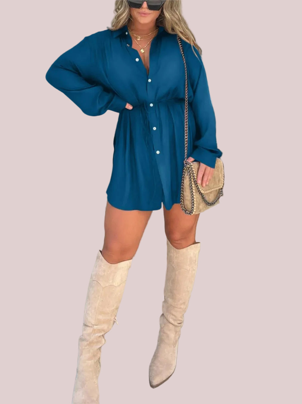 Satin Covered Nights Romper Dress Set