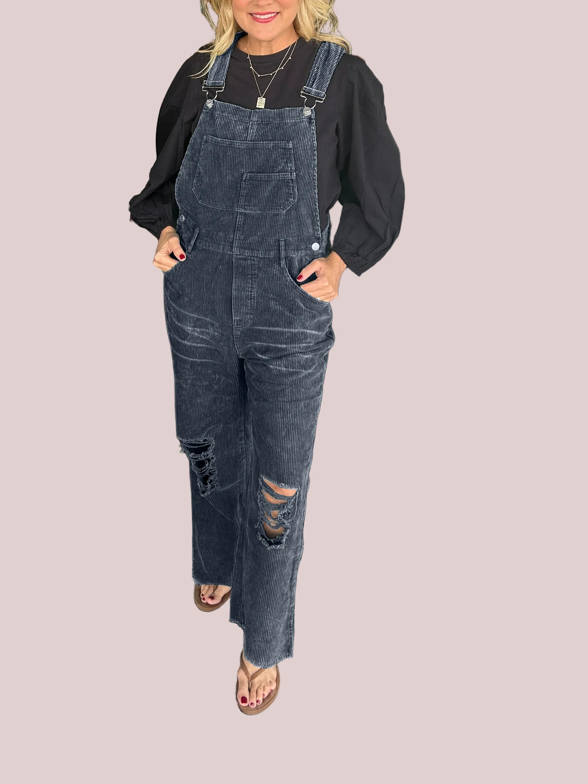 Women's Ripped Overalls Jumpsuit