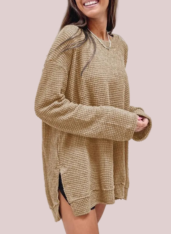 Women's Oversized Waffle Knit Top