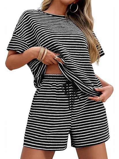 Women's Matching Stripe Loungewear Set