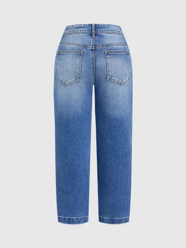Women's Baggy Cropped Denim Jeans