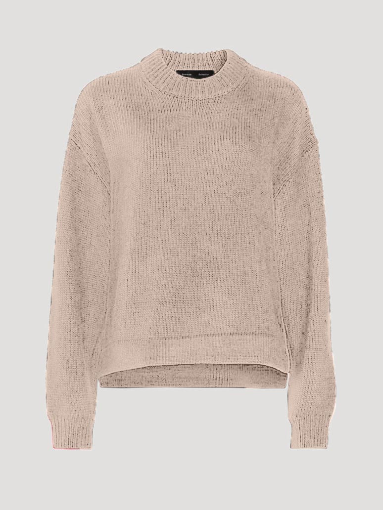 Women's Crew Neck Ribbed Sweater