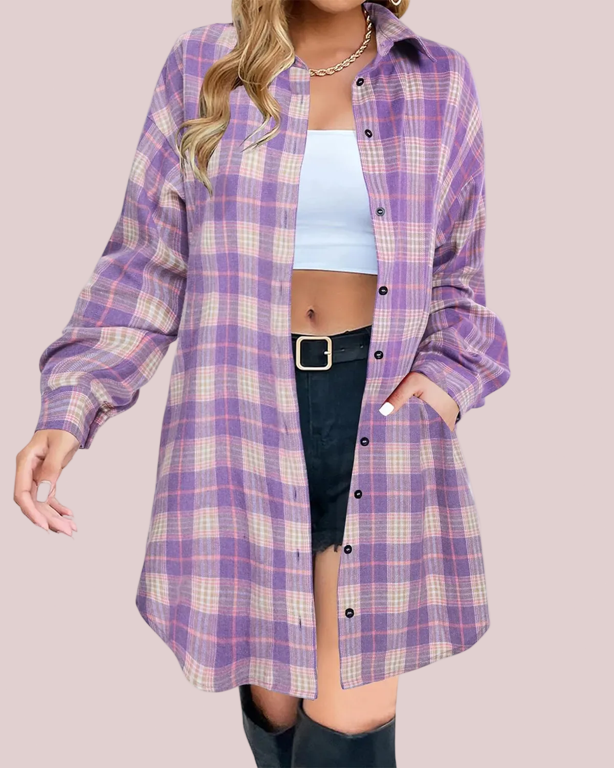Women's Button Down Plaid Flannel Shirts