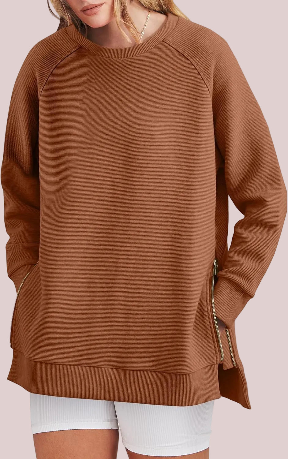 Women's Side Zipper Oversized Sweatshirt
