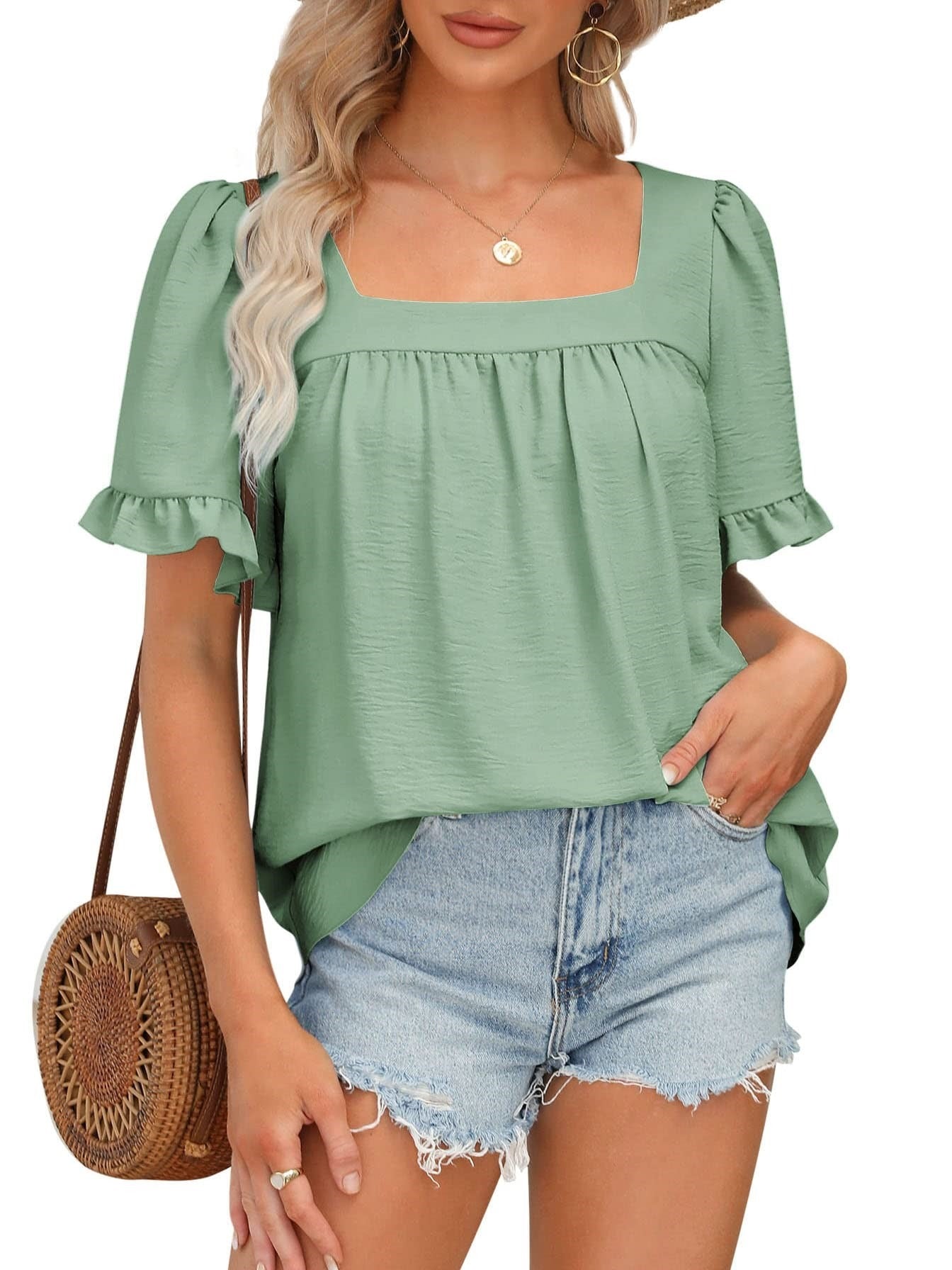 Women's Summer Flowy Peplum Top