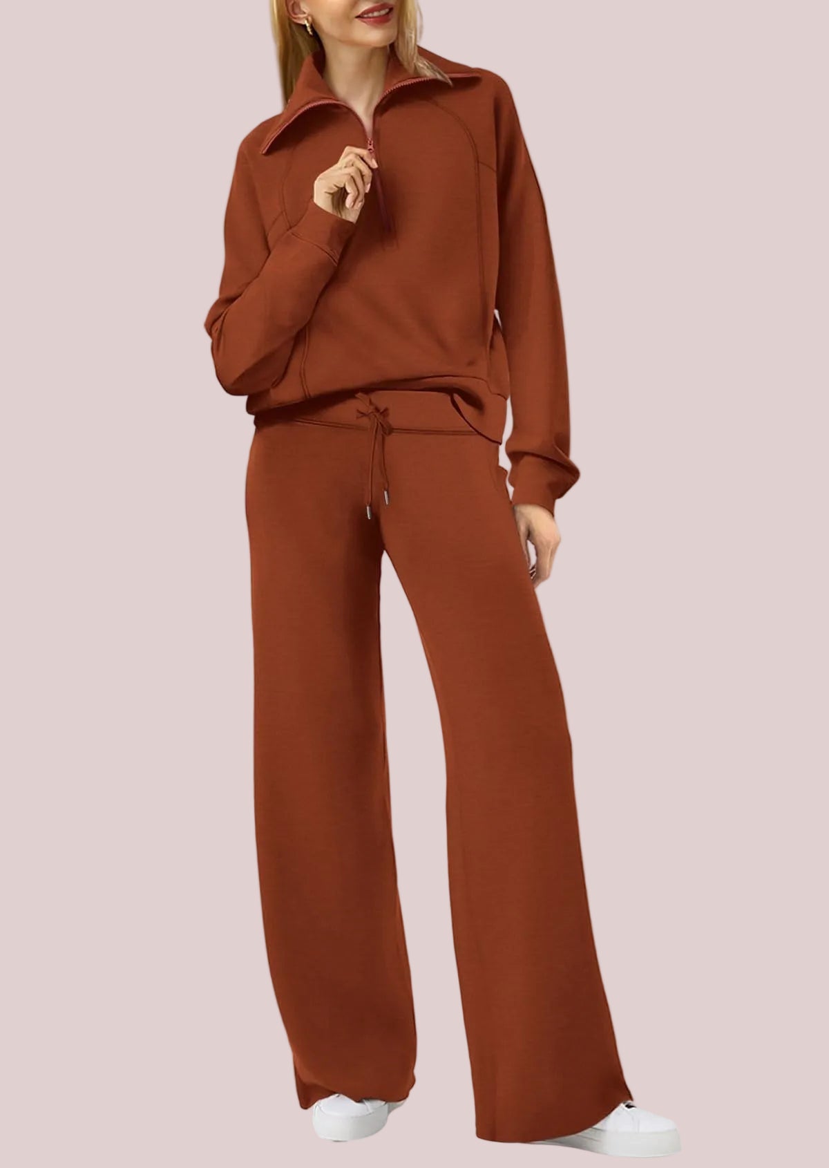 Women's Navy Collar Half Zip Suit