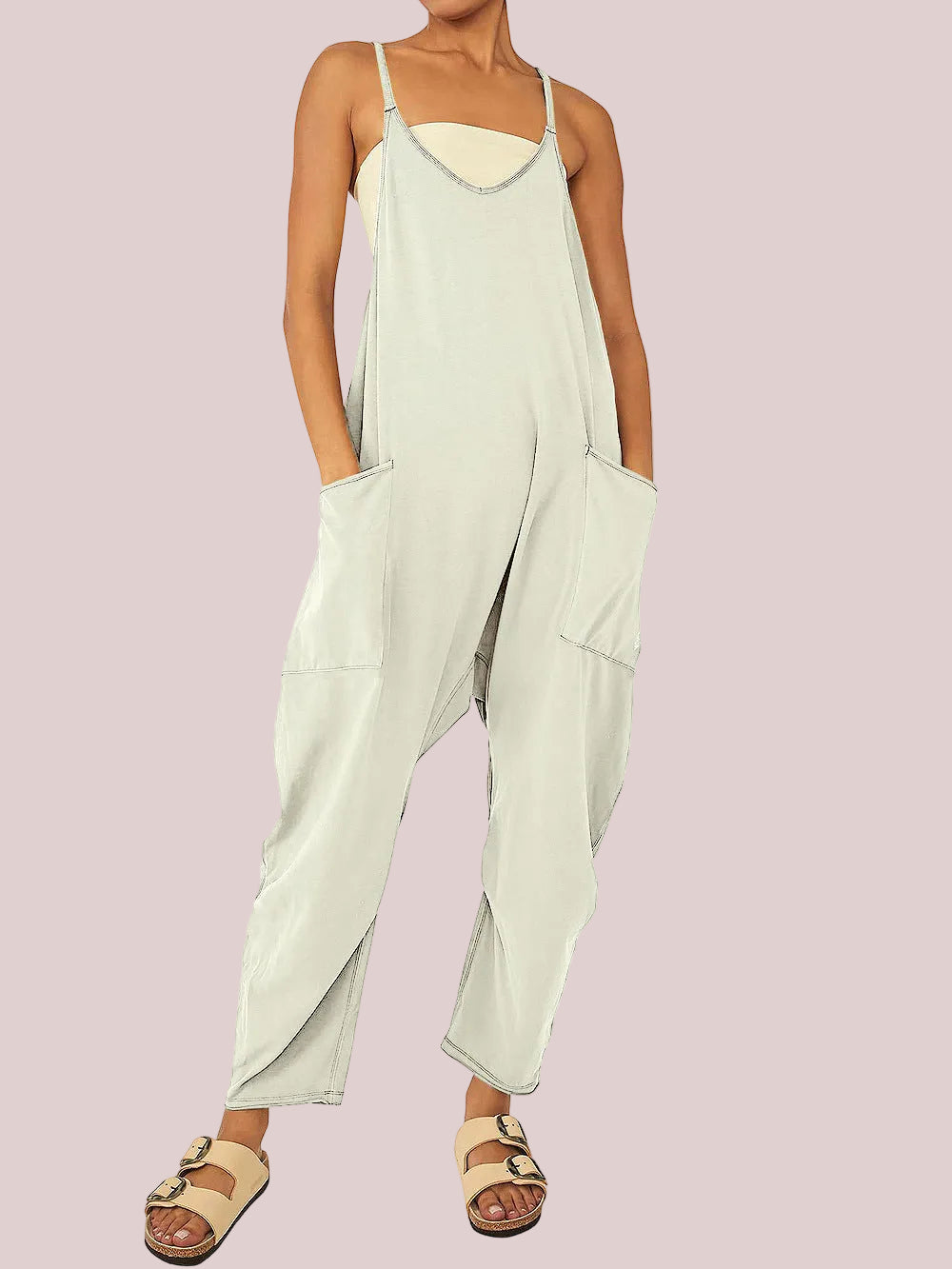 New Wide Leg Jumpsuit with Pockets