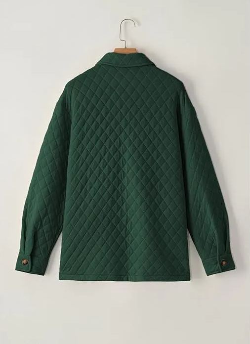 Women's Casual Button Down Long Sleeve Quilted Jackets