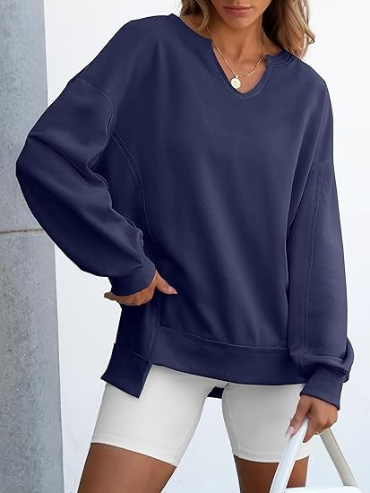 Women's Oversized V Neck Sweatshirts