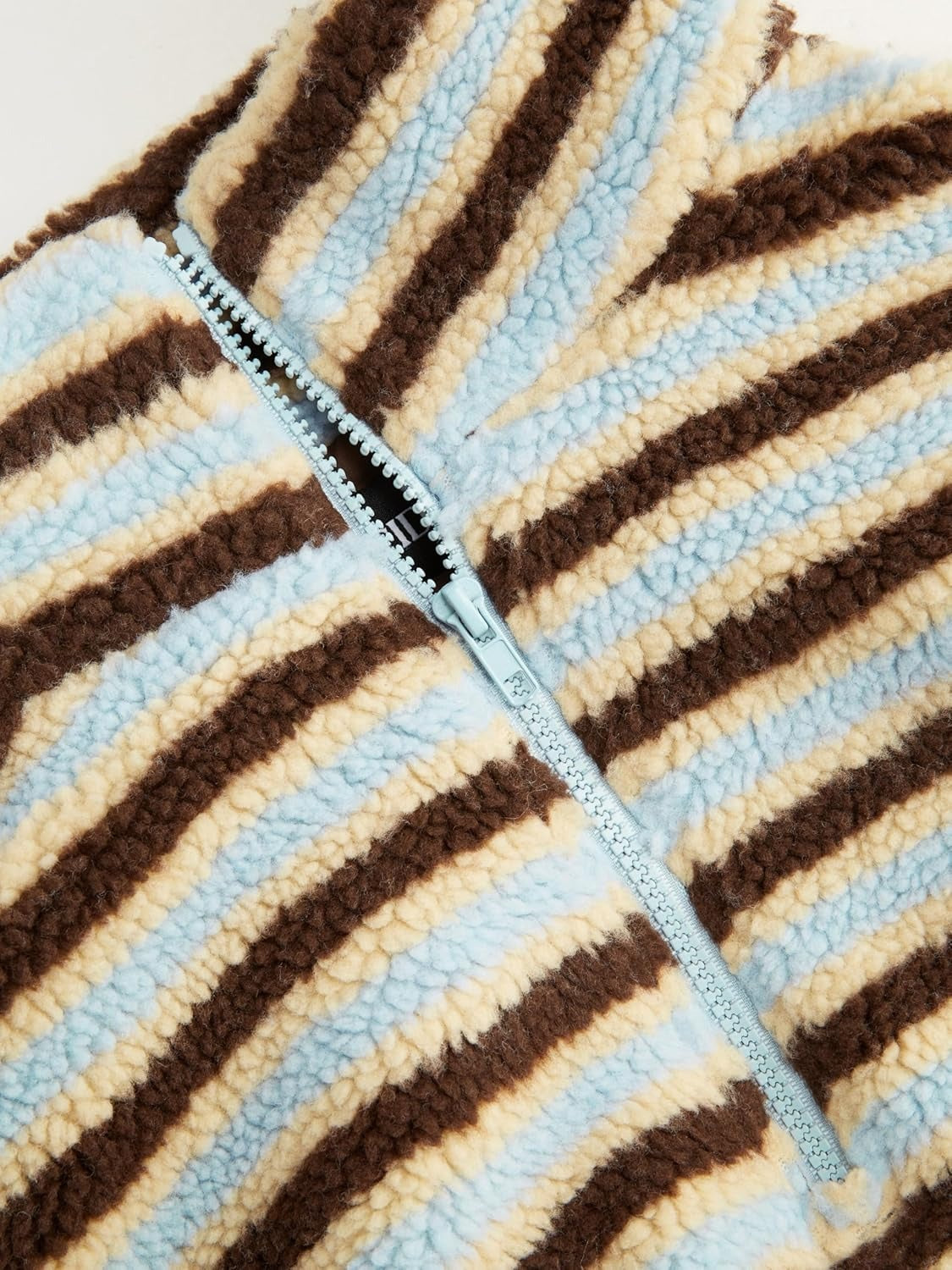 Women's Cozy Striped Fleece Half-Zip Sweater