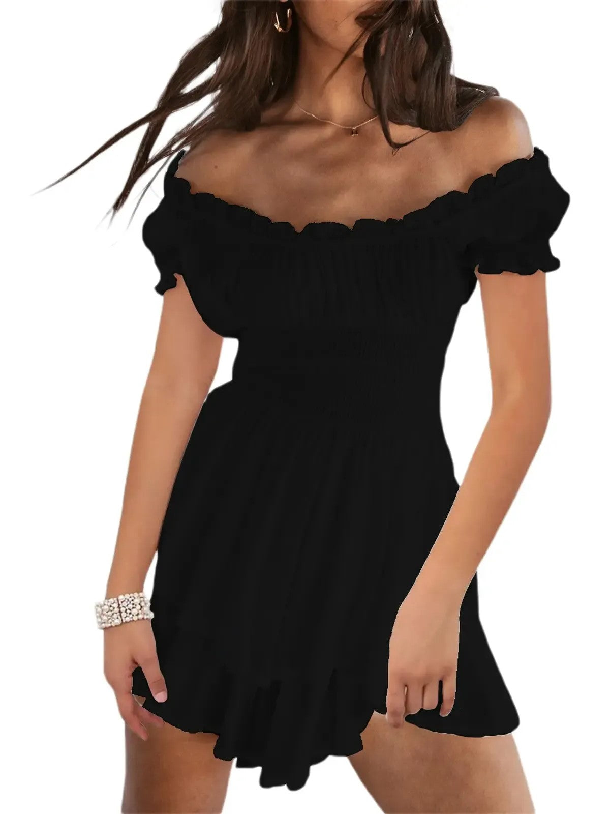 Women's Elastic Waist Ruffled Jumpsuit