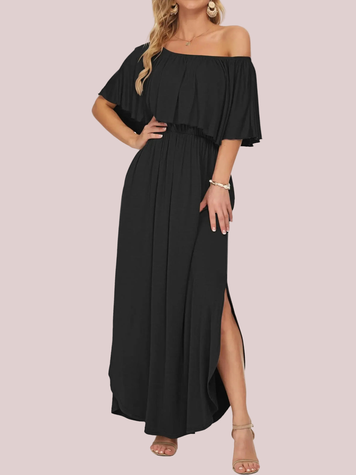 Women's Summer Floral Off-the-Shoulder Maxi Dress