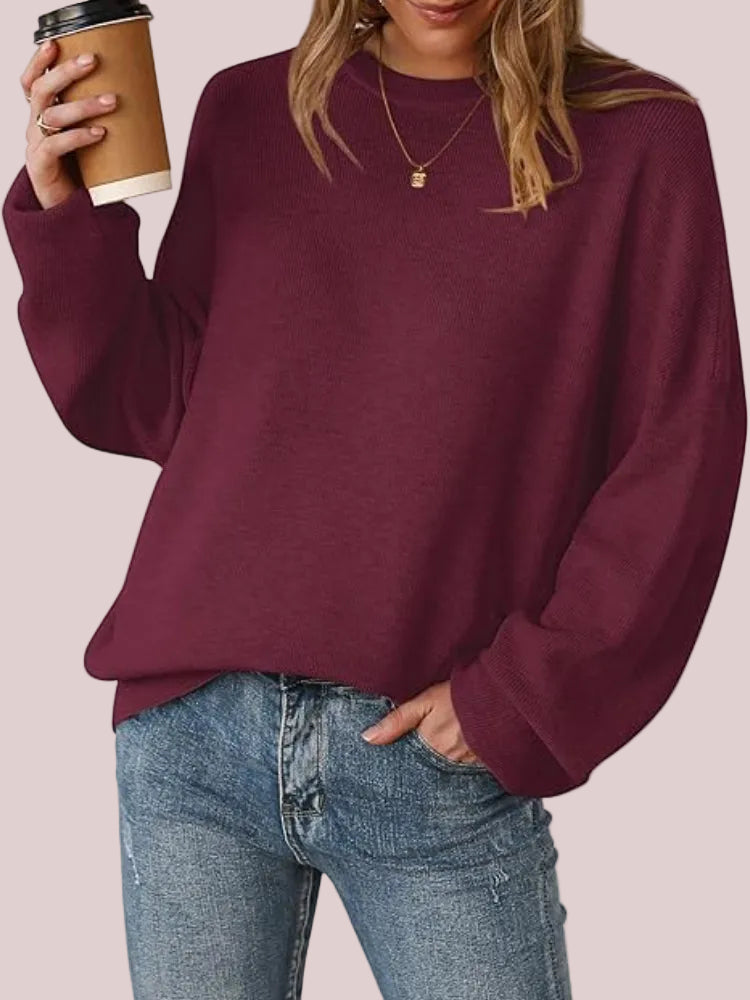 Women's Drop Shoulder Long Sleeve Fall Knit Pullover