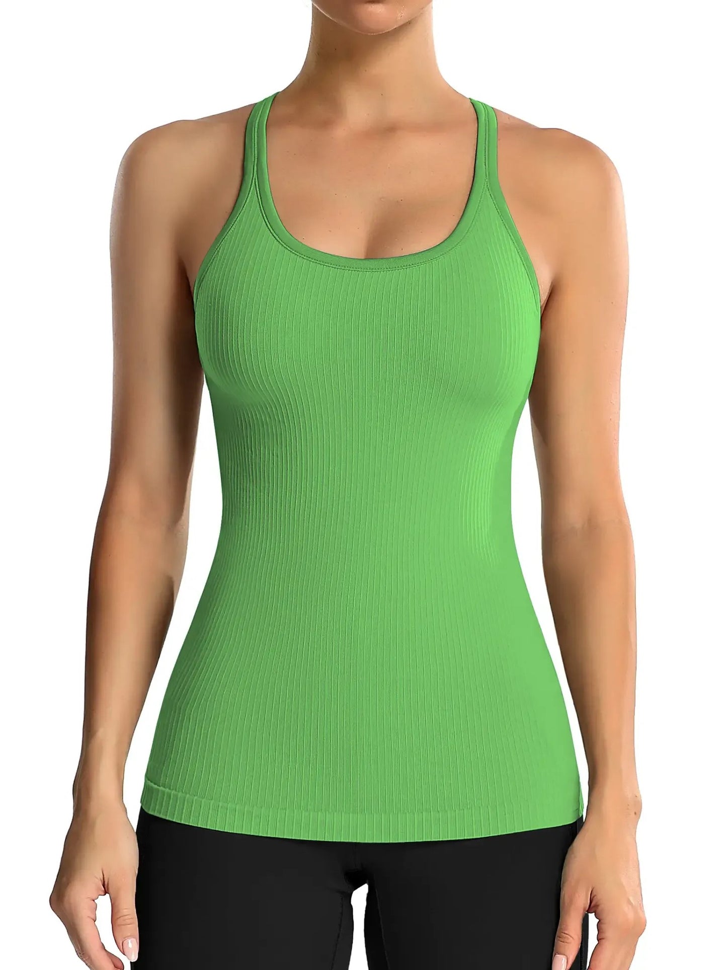 Built-in Bra Ribbed Tank Top