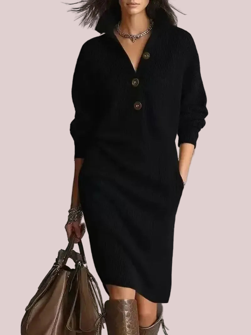 Women's Loose Mid-Length Knit Pullover Dress