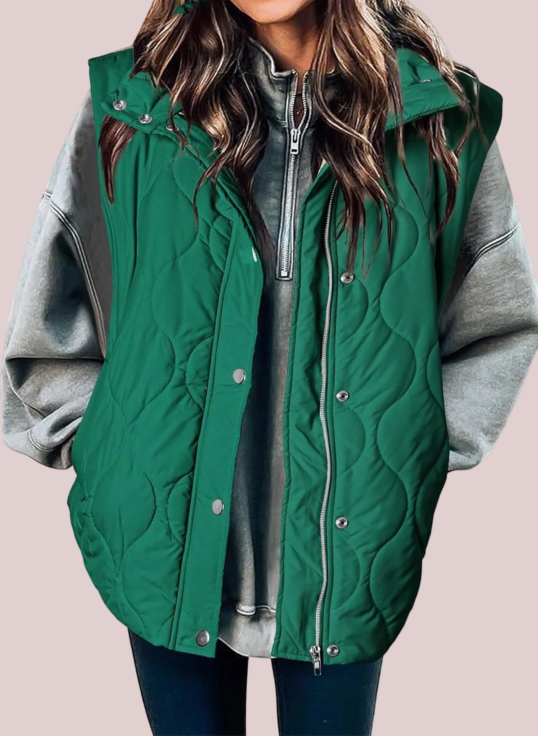 Womens Lightweight Quilted Puffer Vest With Pockets