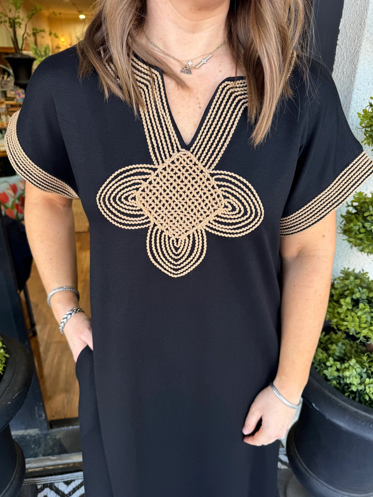 Women's Ethnic Style Relaxed-Fit Tunic Maxi Dress