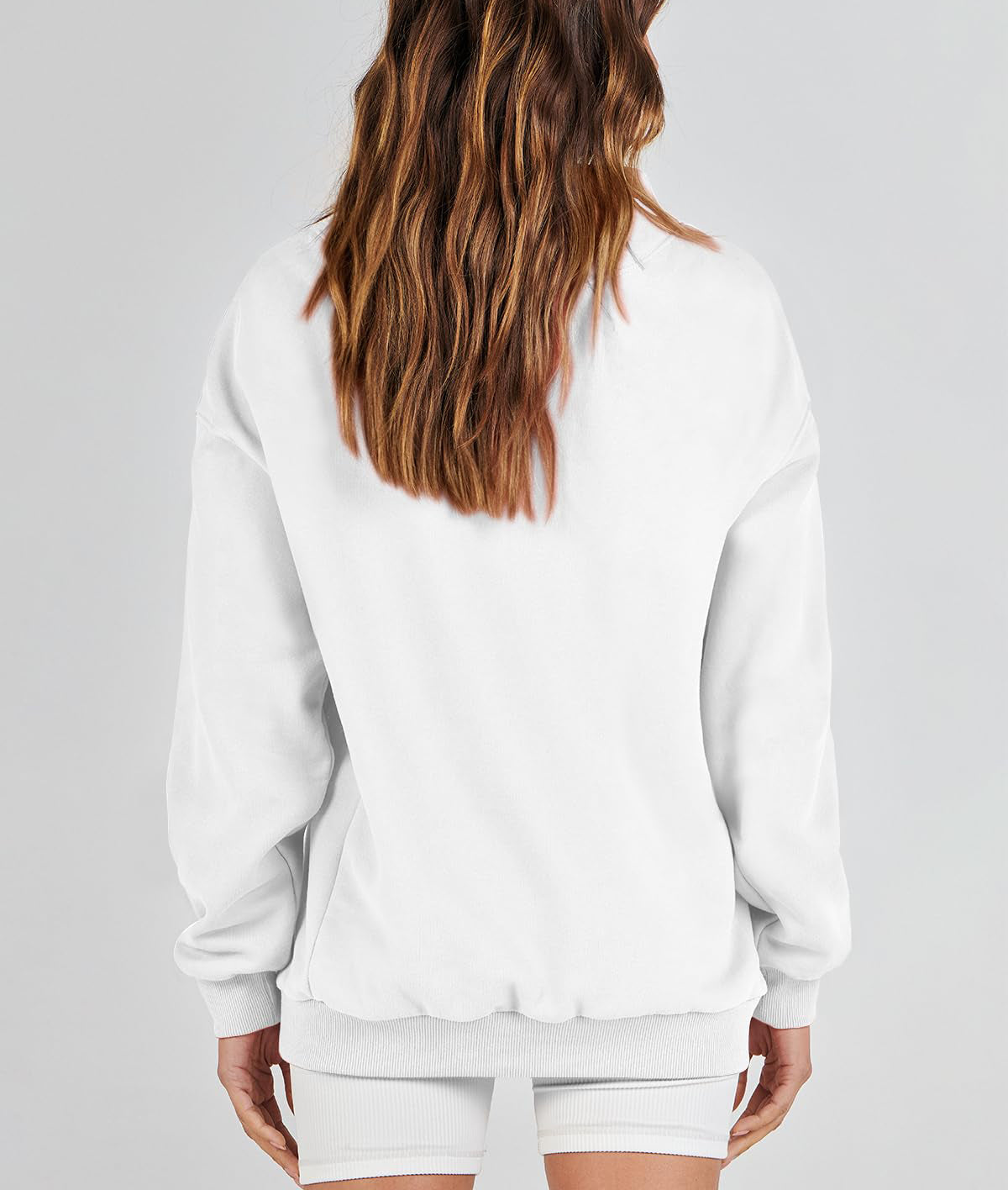 Women's Slit Mock Neck Oversized Sweatshirt