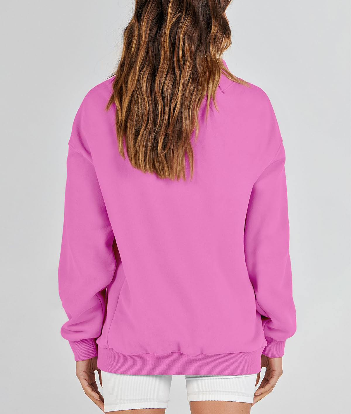 Women's Slit Mock Neck Oversized Sweatshirt