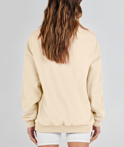 Women's Slit Mock Neck Oversized Sweatshirt