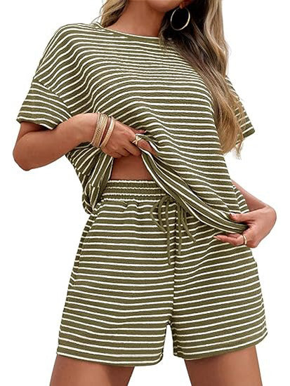 Women's Matching Stripe Loungewear Set