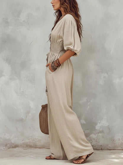 Women's Bohemian Pocket Loose Fit Jumpsuit