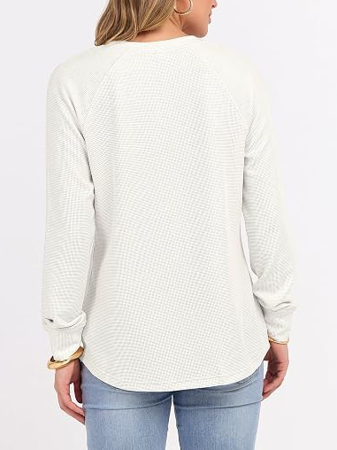 Women's Long Sleeve Waffle Knit Shirt