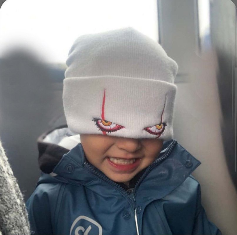 Penny Wise Scar Eyes Beanie Horror Clown Eyes Knit Hat