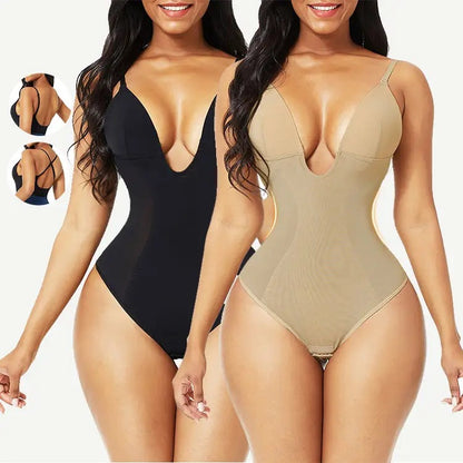 U-plunge Shapewear Low-back Bodysuit for Women