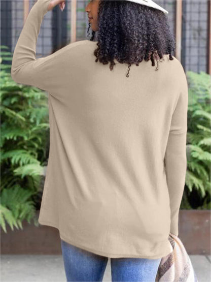 New  Long Sleeve Thumbhole Sweater Pocket Tunic