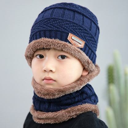 Winter Knitted Beanie Hat Scarf Set