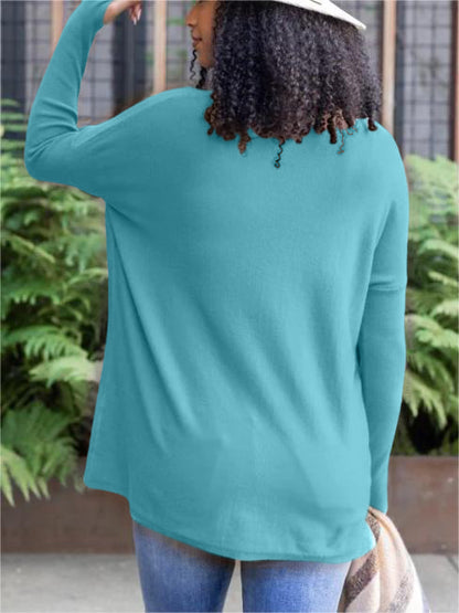 New  Long Sleeve Thumbhole Sweater Pocket Tunic