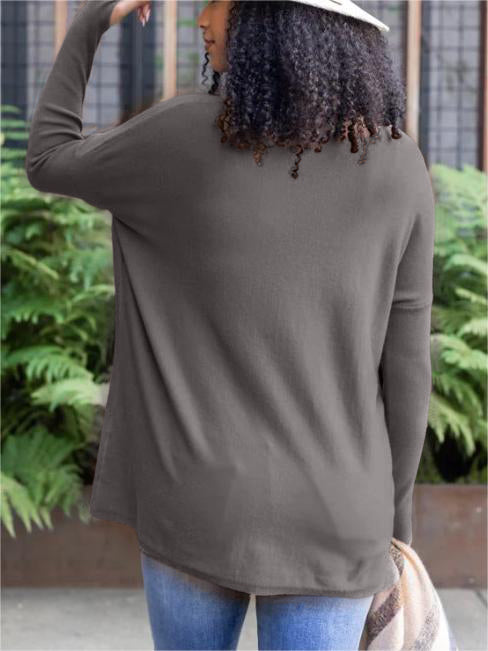 New  Long Sleeve Thumbhole Sweater Pocket Tunic