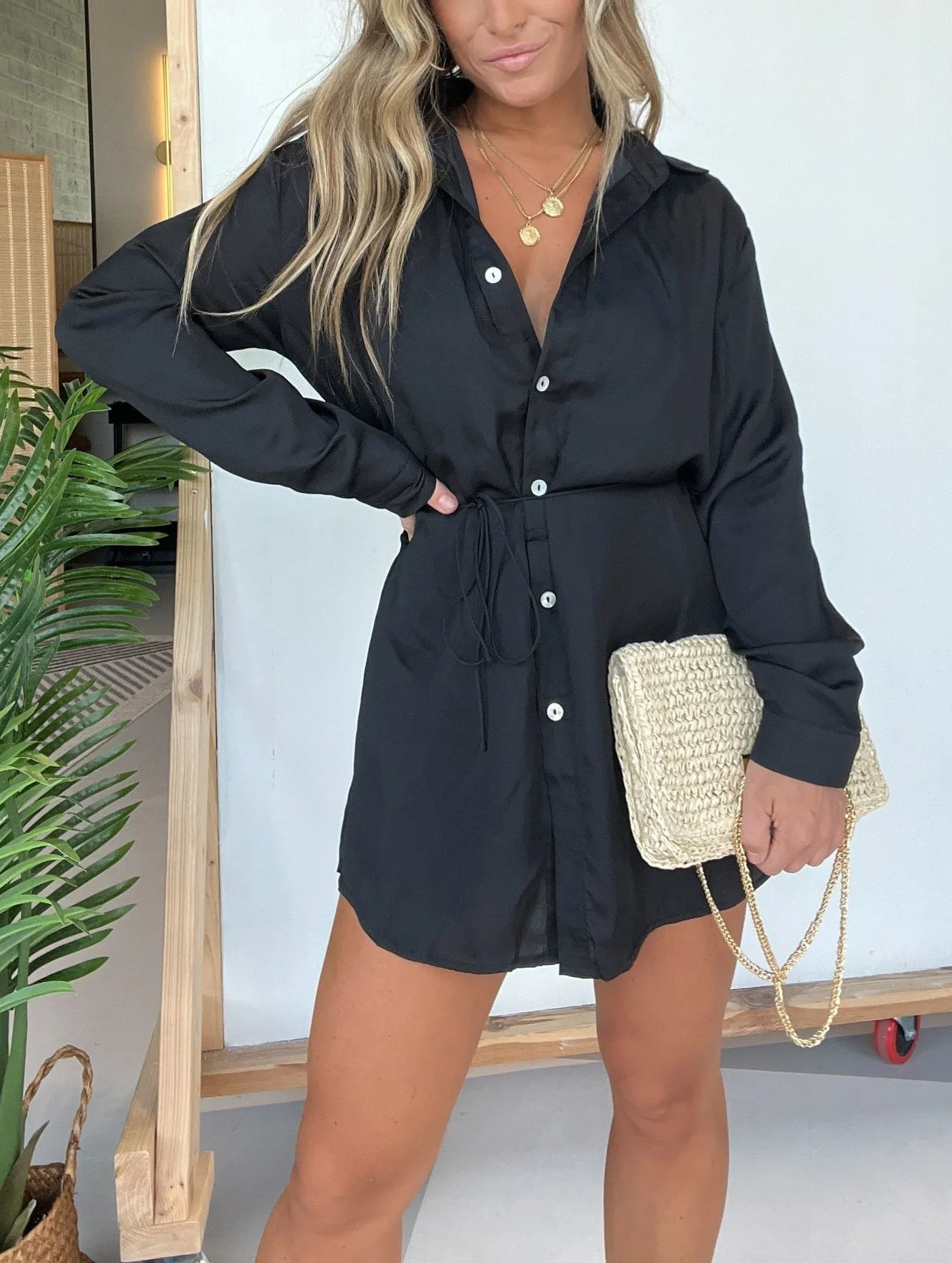 Women's Satin Covered Nights Romper Dress Set