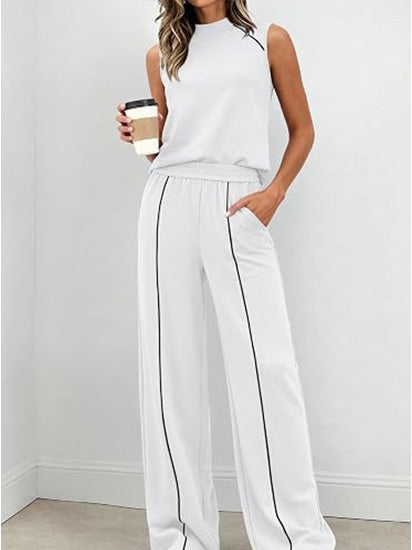Women's Linear Contrast Trim 2 Piece Outfit