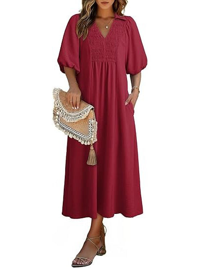 Women's 2026 Summer Flowy A-Line Maxi Dress