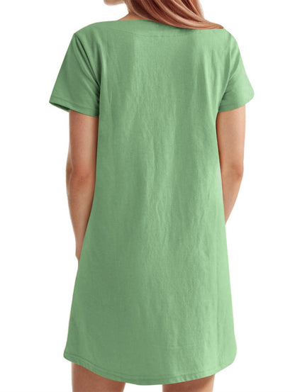 Women's Solid Square Neck Pocket Mini Dress