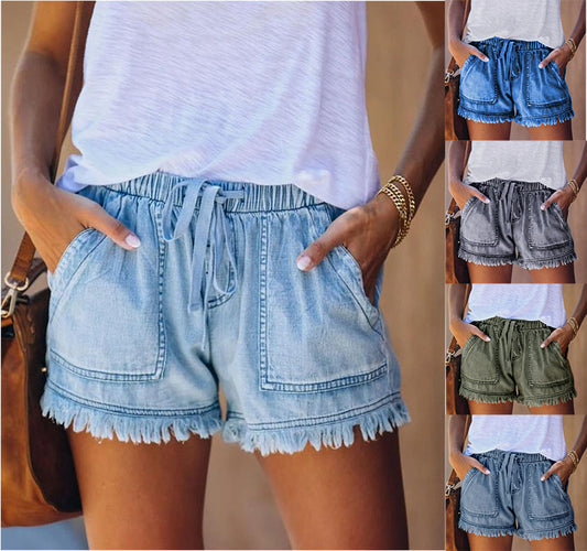 Women's Casual Denim Shorts with Pockets