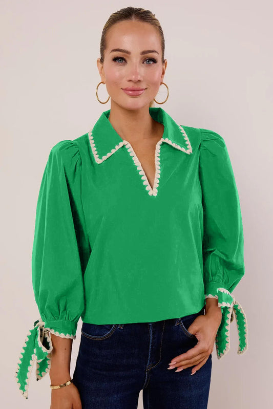 Women's Cute Bow Long Sleeve Shirt