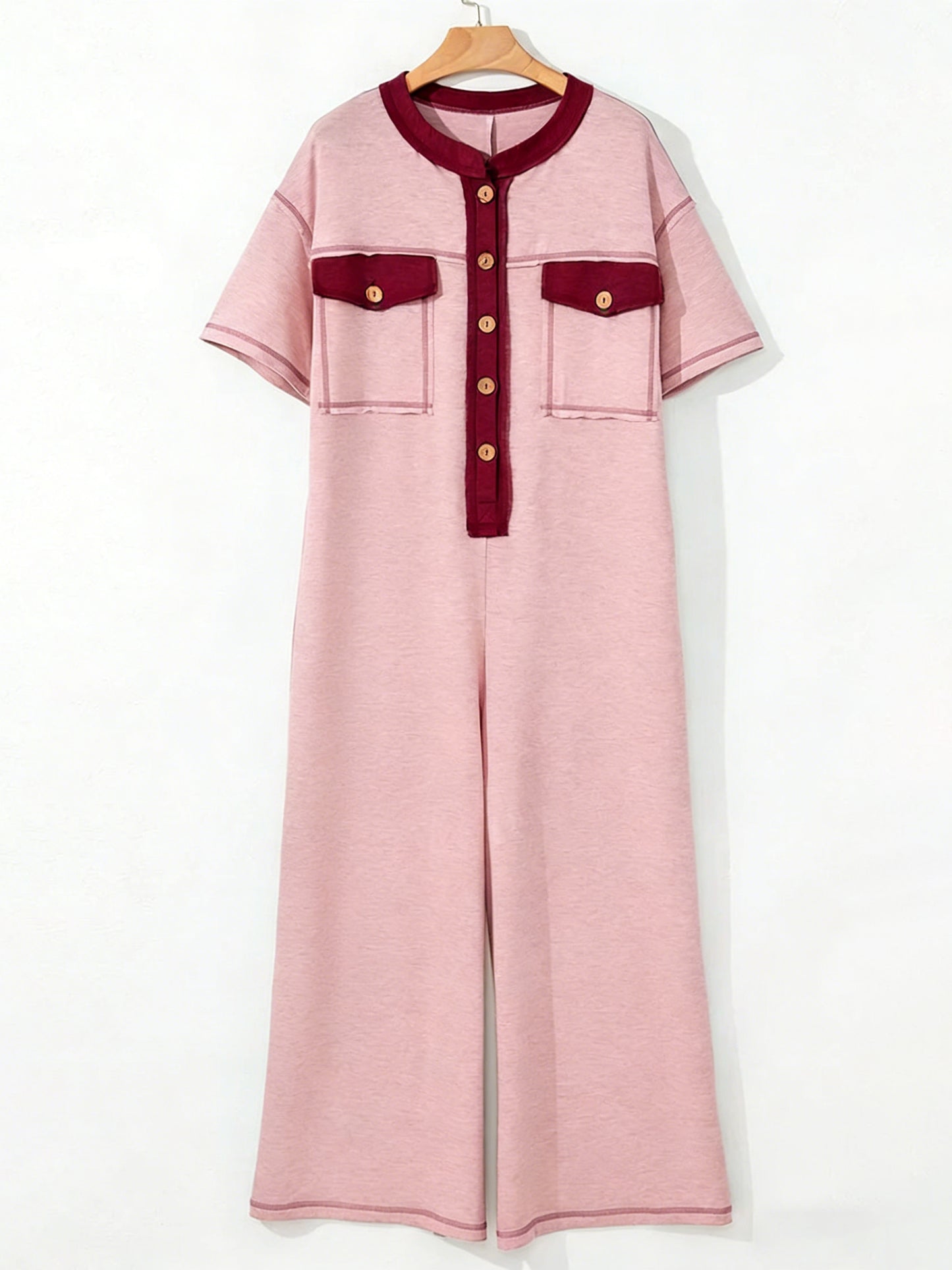 Women's Contrast Color Cozy Jumpsuit