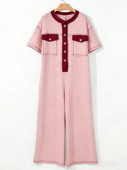 Women's Contrast Color Cozy Jumpsuit