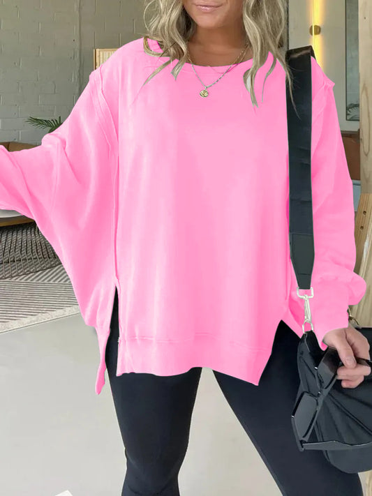Oversized Dolman Sleeves Cropped Sweatshirt