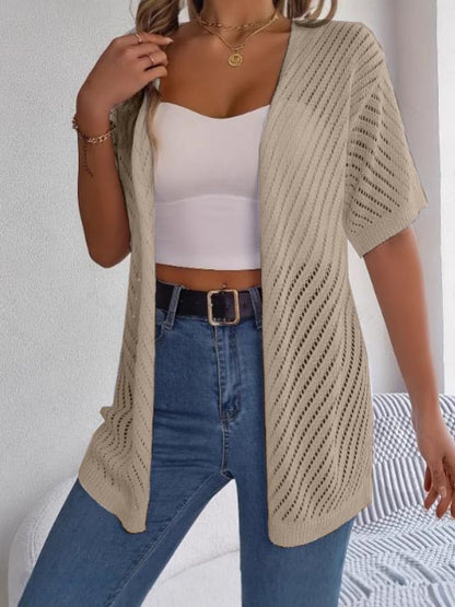 Women's Summer Hollow Out Open Front Knit Cardigan