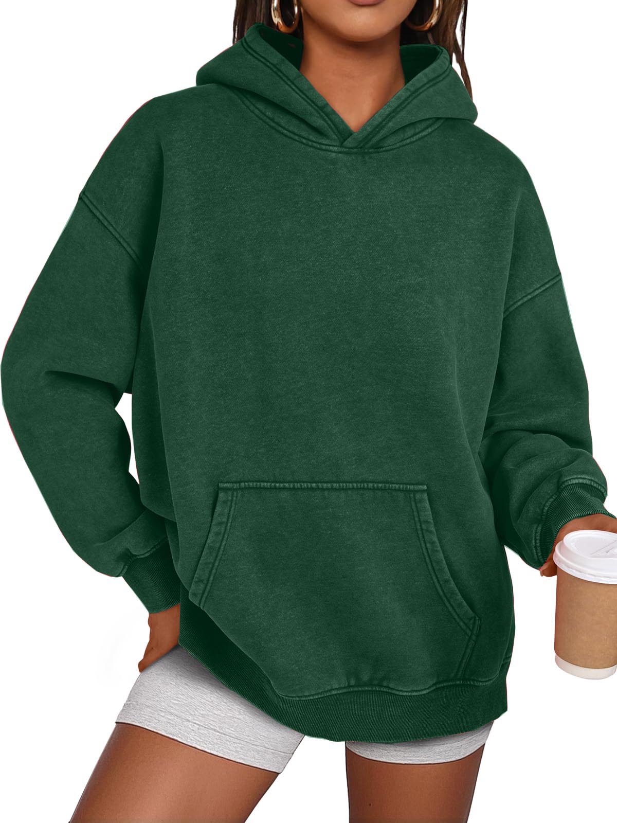 Women's Casual Oversized Acid Wash Hoodie Pullover