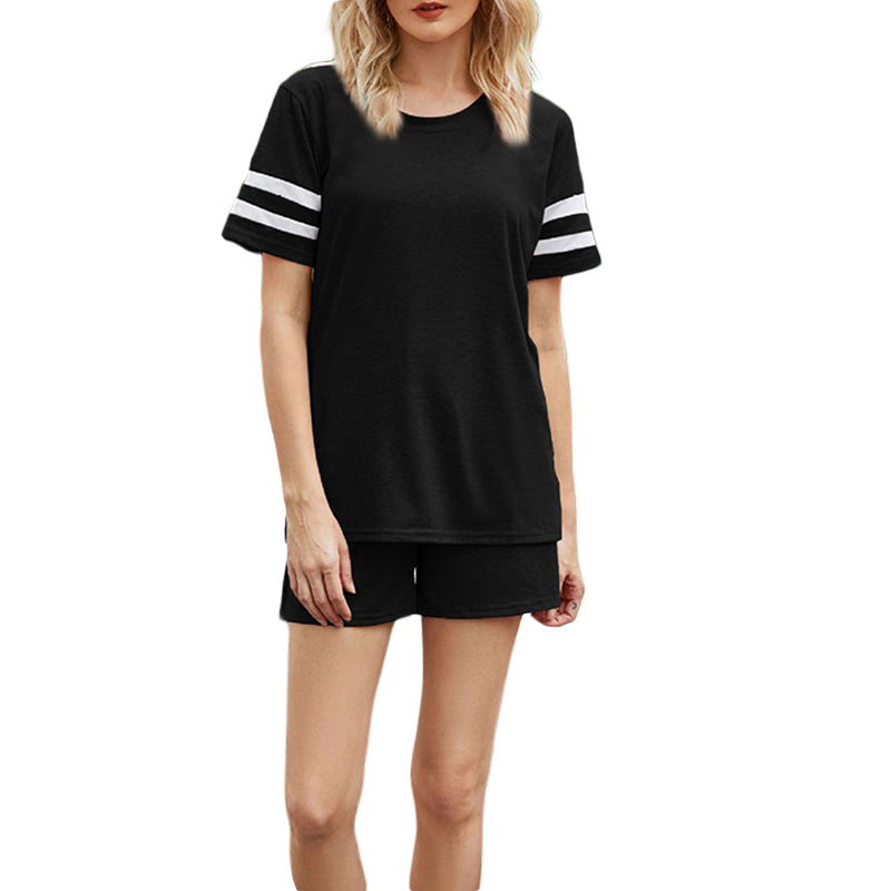Striped Pocket Casual Two-piece Set